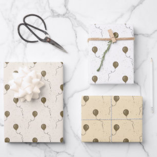 Gold Balloons en Sparkly Sky Wedding Inpakpapier Vel