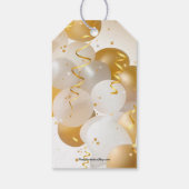 Gold Balloons Favor Cadeaulabel (Achterkant)