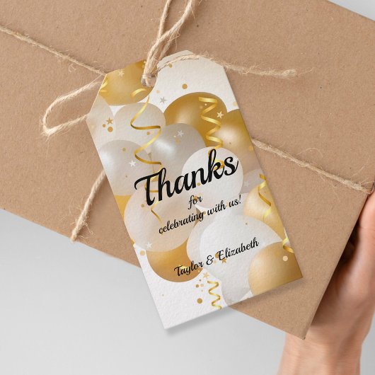 Gold Balloons Favor Cadeaulabel