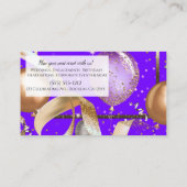 Gold Balloons Paarse Party Evenementenplanner Visitekaartje (Achterkant)