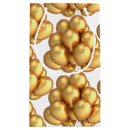 Gold Balloons Papiertas Klein Cadeauzakje (Achterkant)