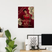 Gold balloons photo birthday welcome poster (Thuiskantoor)