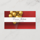 Gold Balloons Red Background Moderne Visitekaartje (Voorkant)