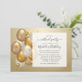 Gold Balloons virtuele geboortedag Kaart (Staand voorkant)