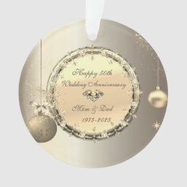 Gold Balls Diamonds 50ste bruiloft Jubileum Ornament