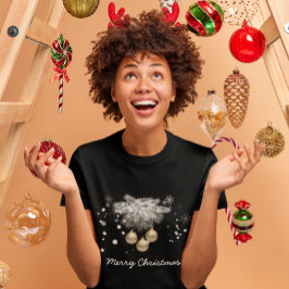 Gold Balls Silver Pine Snowflakes White Kerstmis T-shirt