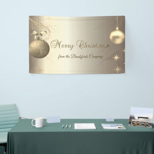 Gold Balls Snowflakes Stars Company Spandoek (Beurs)