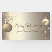 Gold Balls Snowflakes Stars Company Spandoek (Horizontaal)