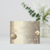 Gold Balls Snowflakes Stars Zakelijke Groet Feestdagenkaart (Staand voorkant)