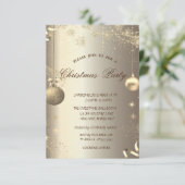 Gold Balls Snowflakes Stars Zakelijke Kerst Kaart (Staand voorkant)