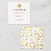 Gold Bamboo & Double Gelukkig Chinees Hotel Vierkante Visitekaartje (Voorkant / Achterkant)