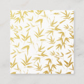 Gold Bamboo & Double Gelukkig Chinees Hotel Vierkante Visitekaartje (Achterkant)