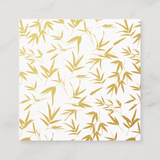 Gold Bamboo & Double Gelukkig Chinees Hotel Vierkante Visitekaartje (Achterkant)