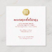 Gold Bamboo & Double Gelukkig Chinees Hotel Vierkante Visitekaartje (Voorkant)