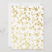 Gold Bamboo Double Happiness Chinese bruiloft Kaart (Achterkant)