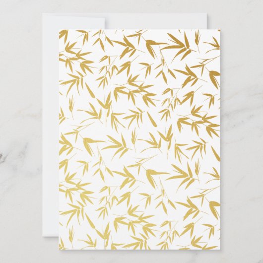 Gold Bamboo Double Happiness Chinese bruiloft Kaart (Achterkant)