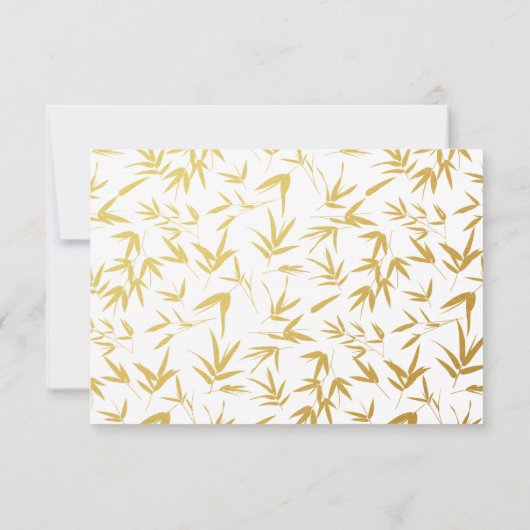 Gold Bamboo & Double Happiness Chinese RSVP Kaartje (Achterkant)