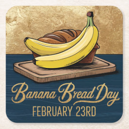 Gold Banana Bread Day Onderzetter Set