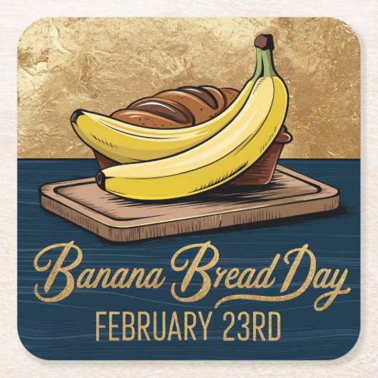 Gold Banana Bread Day Onderzetter Set (Voorkant)