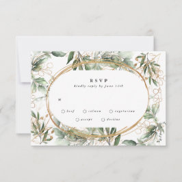 Gold Bands Eucalyptus Elegant Greenery Moss RSVP Kaartje