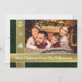 Gold Bands surround jouw familie foto met kerstmis Feestdagenkaart (Voorkant)