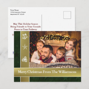Gold Bands surround jouw familie kerstfoto Briefkaart