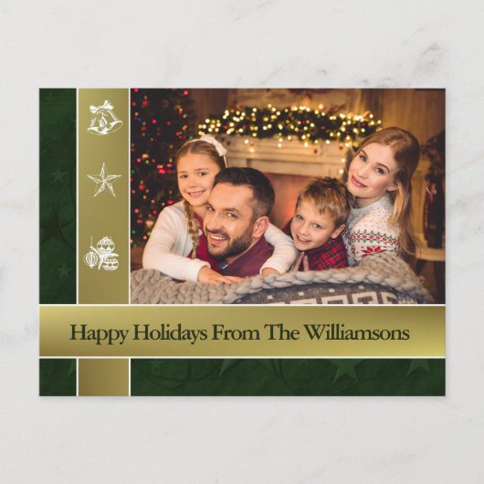 Gold Bands Surround Prettige feestdagen Briefkaart (Voorkant)