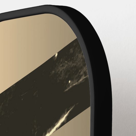 Gold Bands, zwarte & goudmarmer, naam Pickleball Paddle (Links Detail)