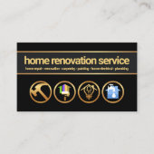 Gold Banner Creative Handyman Construction Tools Visitekaartje (Voorkant)