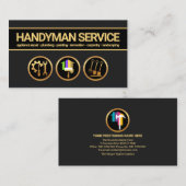Gold Banner Creative Handyman Tools Contractor Visitekaartje (Voorkant / Achterkant)