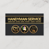 Gold Banner Creative Handyman Tools Contractor Visitekaartje (Voorkant)