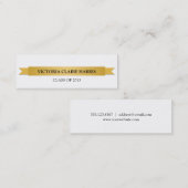 Gold-banner studentenkaart met afstuderen contactkaartje (Voorkant / Achterkant)