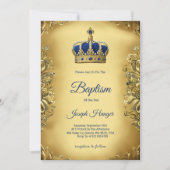 Gold baptism invitation with an ornate invitation kaart (Voorkant)