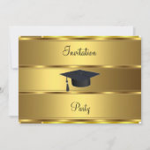 Gold bar Afstuderen Invitation Kaart (Voorkant)
