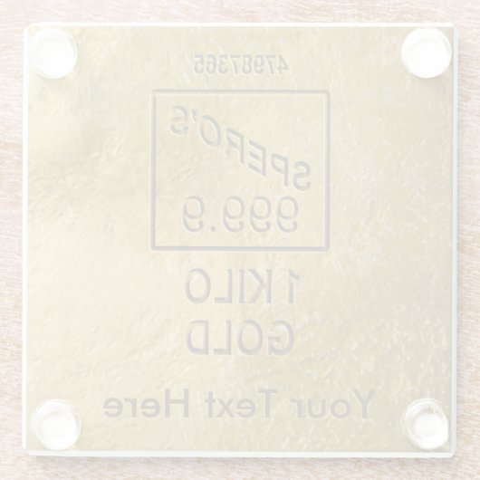 Gold Bar Glazen Onderzetter (Achterkant)