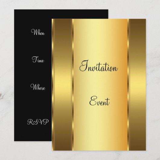 Gold bar Invitation Kaart (Voorkant / Achterkant)