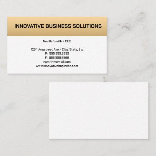 Gold Bar op wit Visitekaartje (Voorkant / Achterkant)