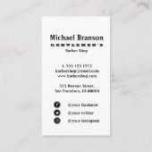 Gold Barber Shop Skull Social media Visitekaartje (Achterkant)