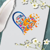 Gold Baroque Floral Heart Mexican Wedding RSVP Kaartje