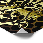 Gold Baroque luxe 3d  naadloos patroon. L Poster (Hoek)