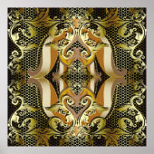 Gold Baroque luxe 3d  naadloos patroon. L Poster (Voorkant)