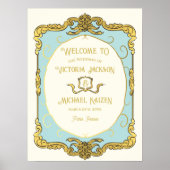 Gold Baroque Regency Gold Wedding Welkomstbord Poster (Voorkant)