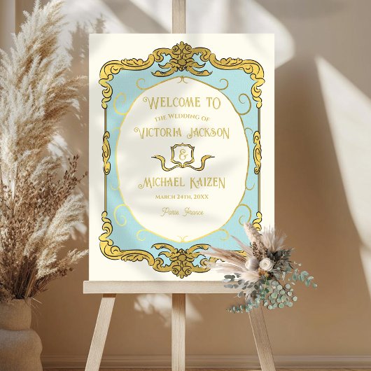 Gold Baroque Regency Gold Wedding Welkomstbord Poster