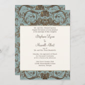 Gold Baroque Rococo Scrollwork in Shell Kaart (Voorkant / Achterkant)