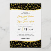 Gold Baseball Folie Invitation Folie Uitnodiging (Voorkant)