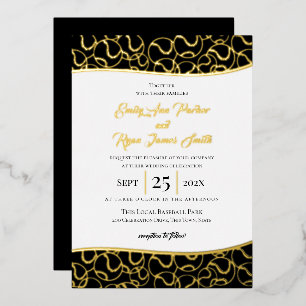 Gold Baseball Folie Invitation Uitnodiging