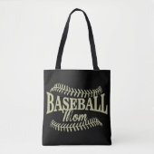Gold Baseball Ma op Black Tote Bag (Voorkant)