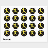 GOLD BASEBALL PITCHER RONDE STICKER (Vel)