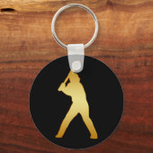 GOLD BASEBALL PLAYER SLEUTELHANGER (Voorkant)