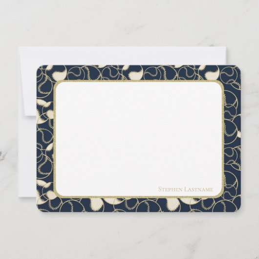 Gold Baseball Softball Bedankt platte kaart (Voorkant)